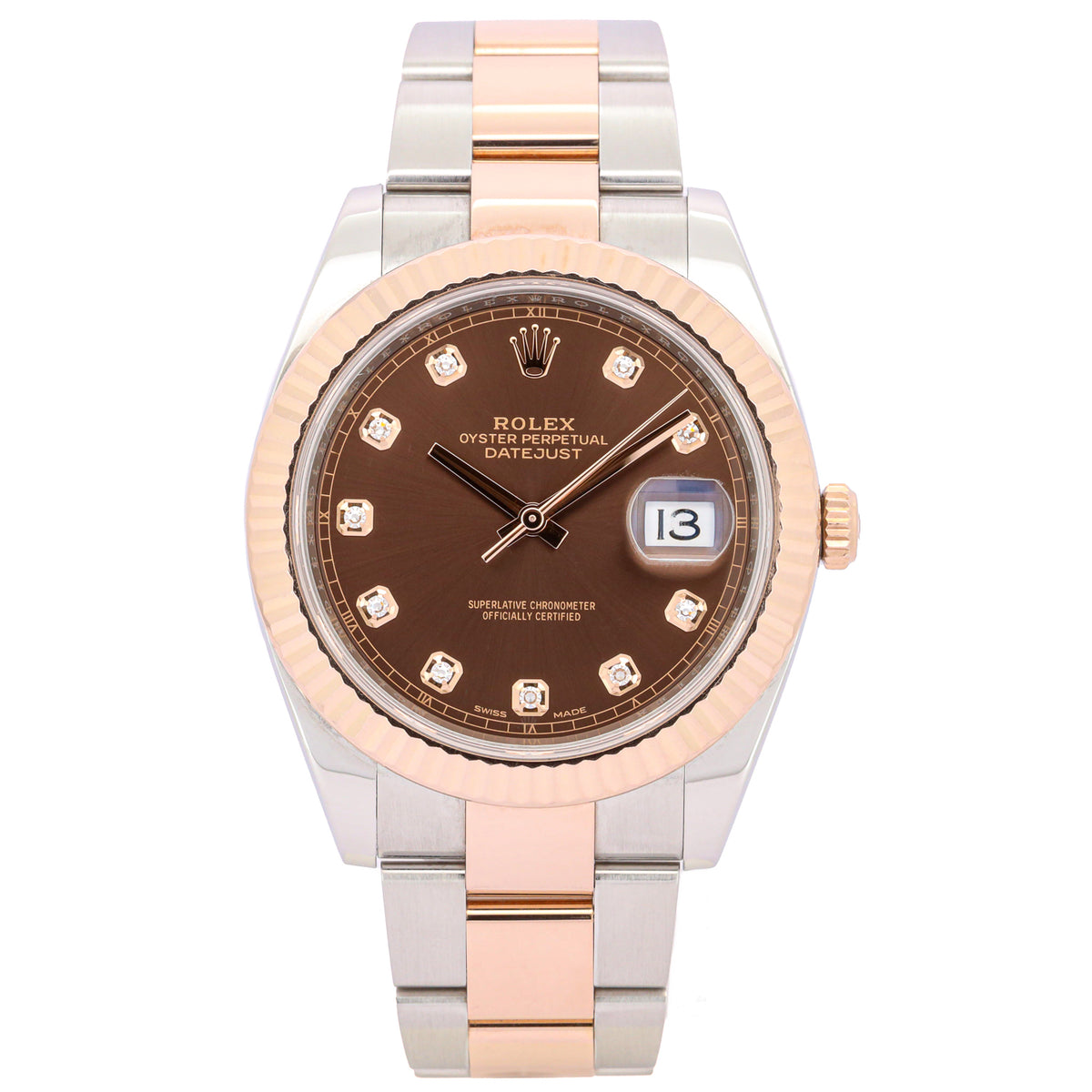 Rolex Datejust 41 126331 Diamond-Chocolate Dial Stahl/Rosé Full Set
