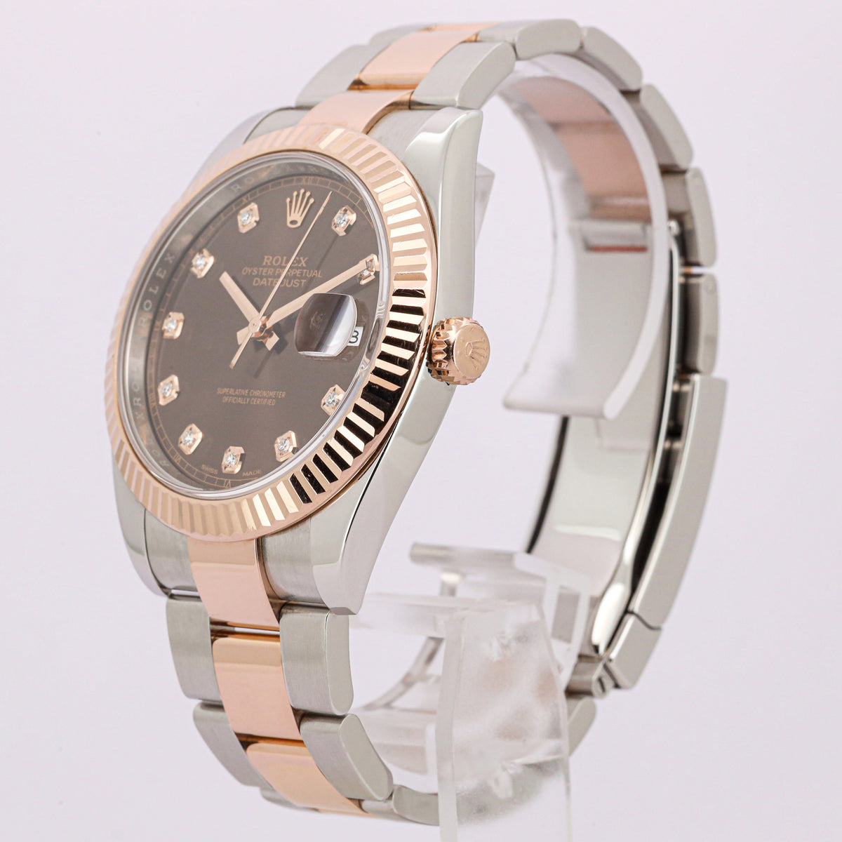 Rolex Datejust 41 126331 Diamond-Chocolate Dial Stahl/Rosé Full Set
