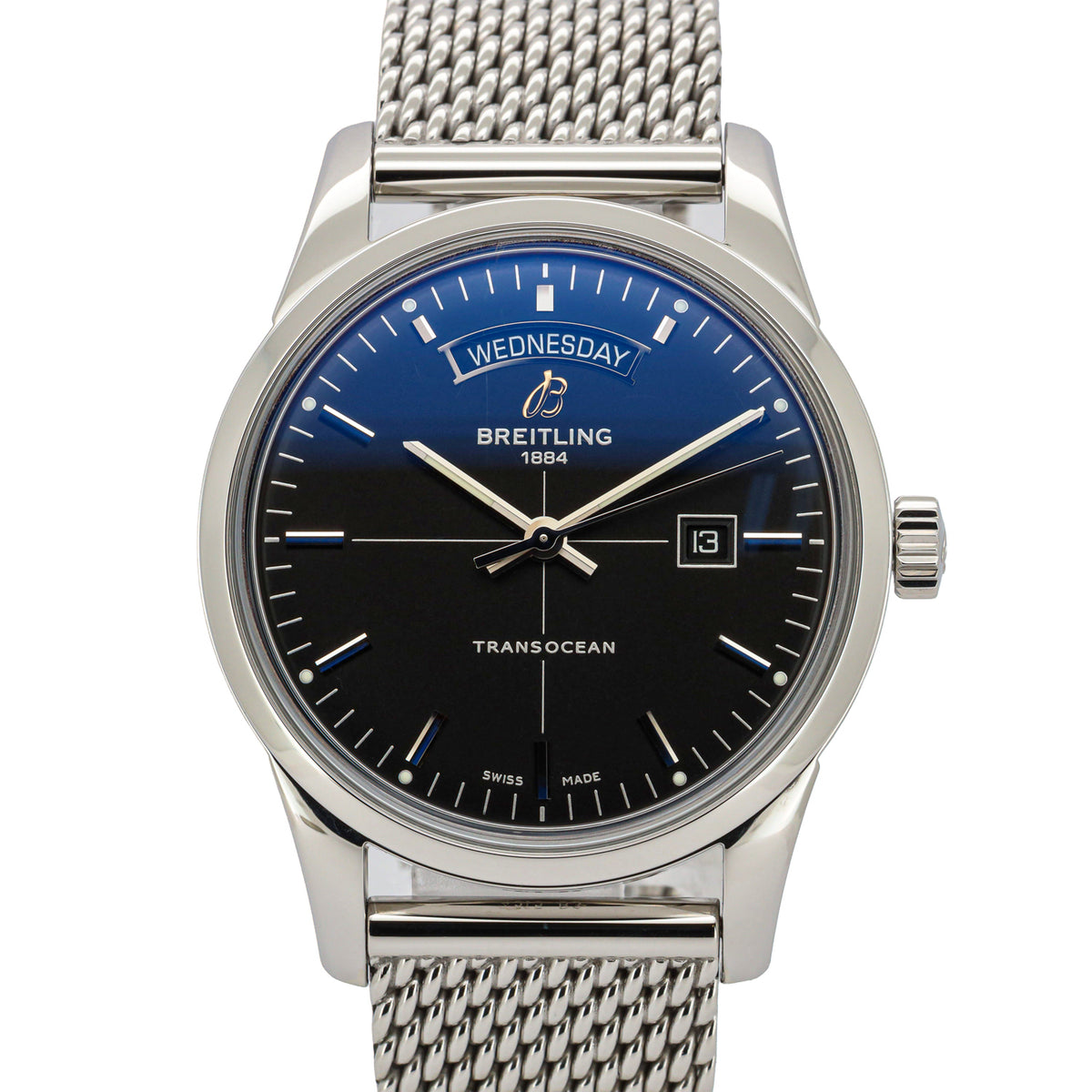 Breitling Transocean Day & Date 43 A45310 Edelstahl