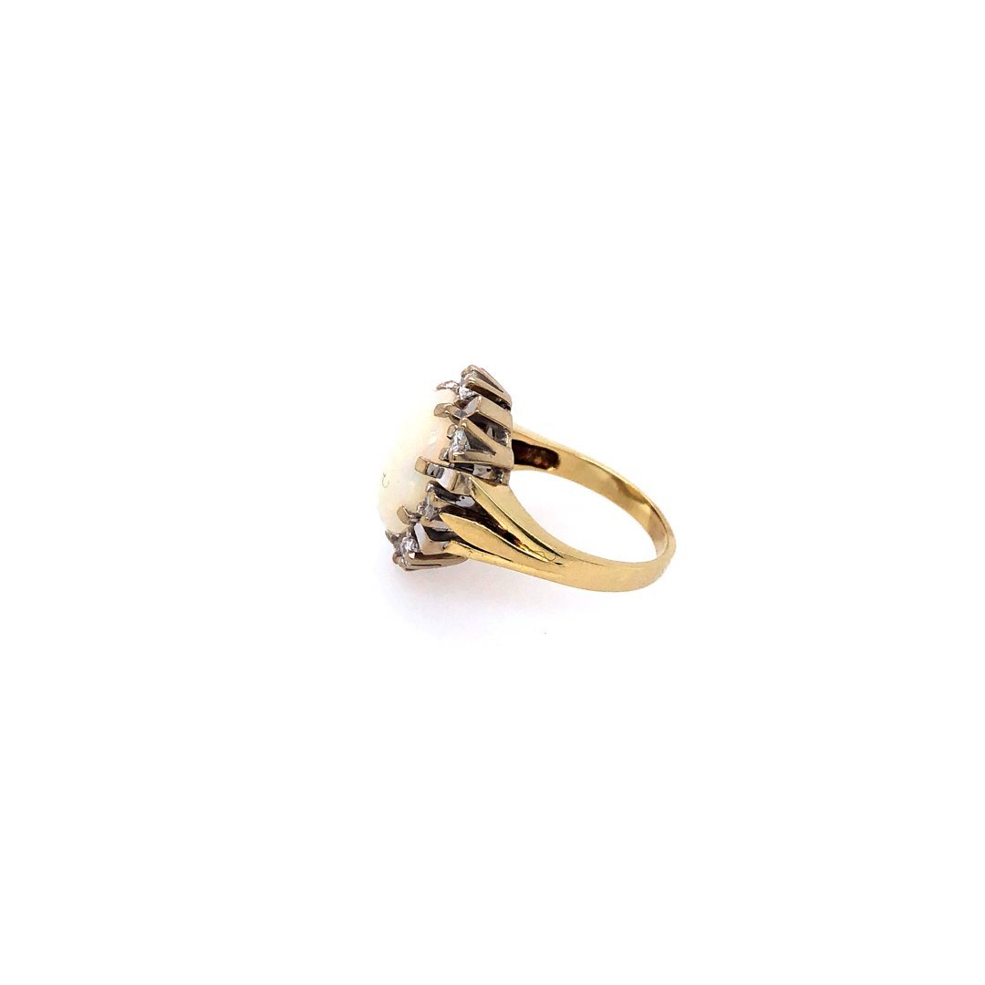 antiker-echtschmuck-antike-ringe-Ring Bicolor Gold 585 mit Opal &amp; Brillanten-10468-Prejou