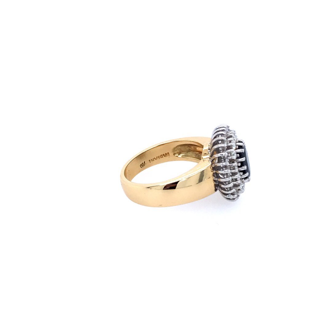 antiker-echtschmuck-antike-ringe-Ring Bicolor Gold 750 mit Turmalin &amp; Brillanten-10414-Prejou