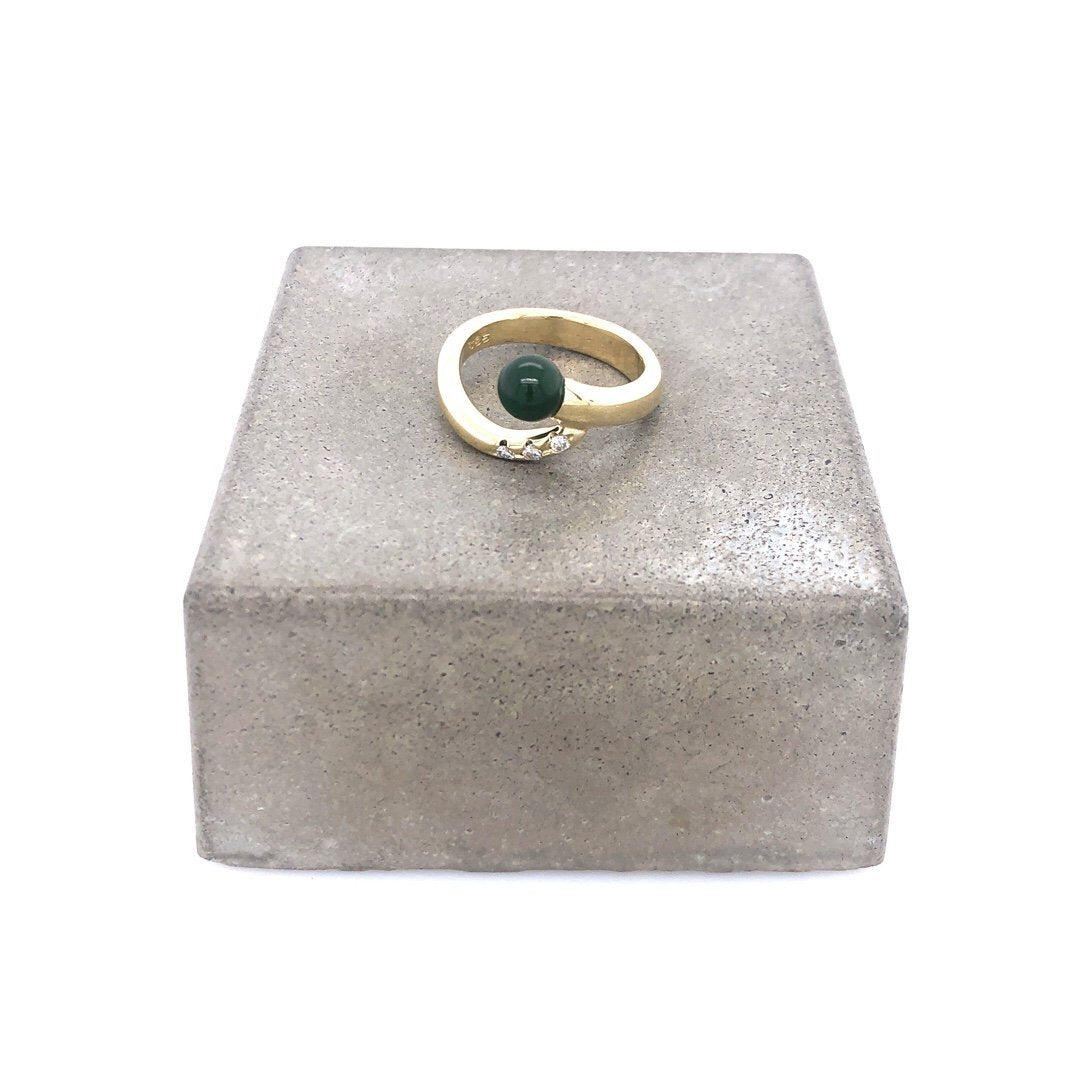 antiker-echtschmuck-antike-ringe-Ring Gelbgold 585 mit Jade &amp; Brillanten-11427-Prejou