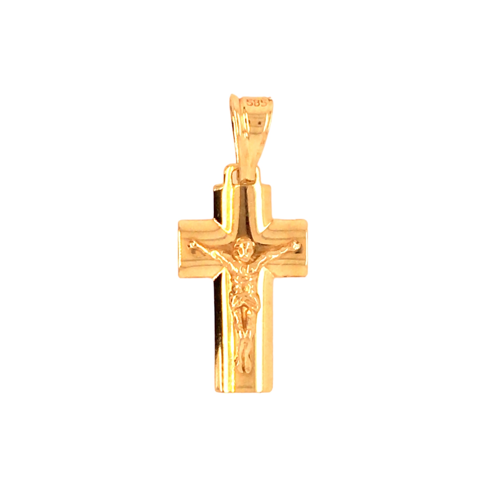 Goldkette Kreuz mini Kreuzkette Gold 585