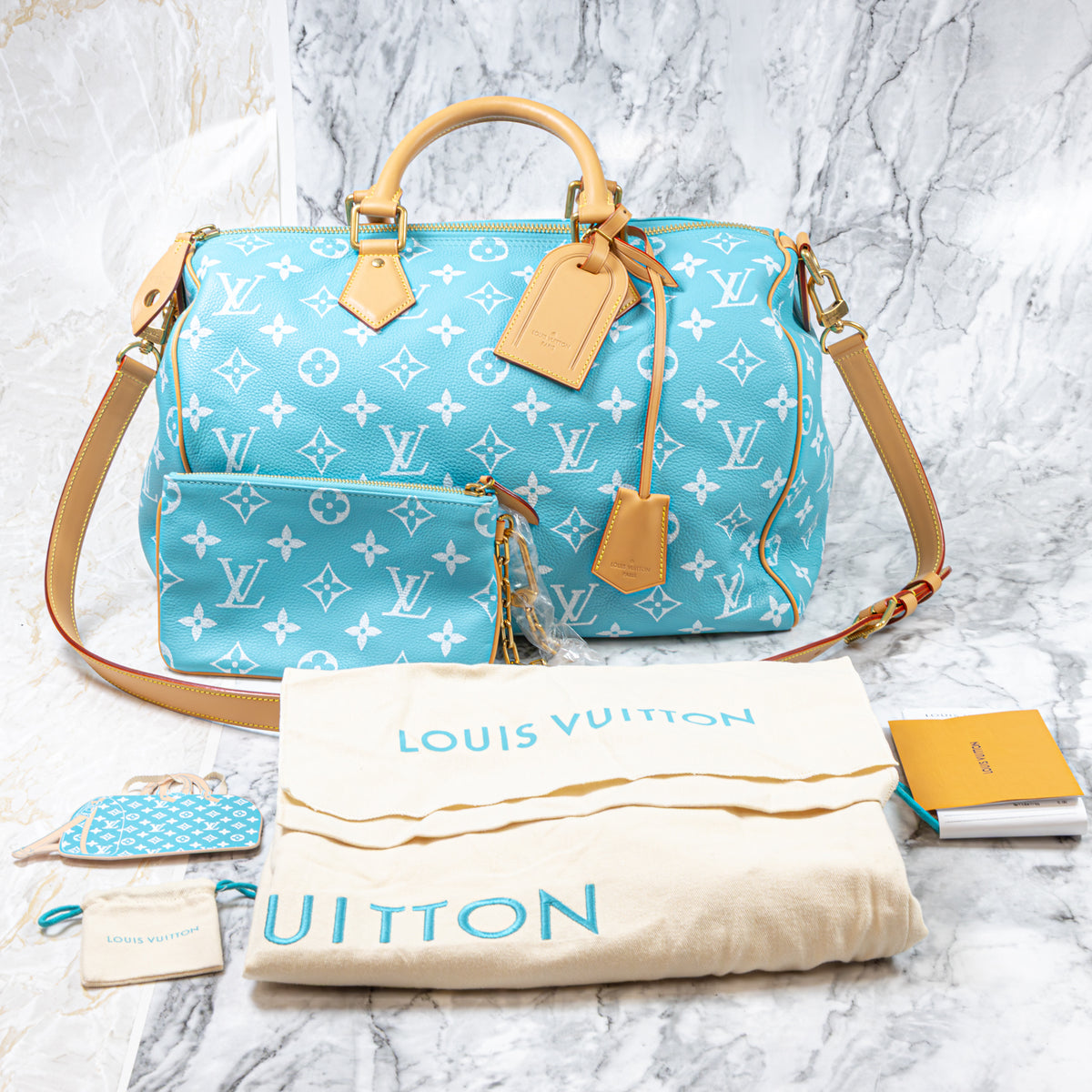 Louis Vuitton Speedy P9 40 mit Schulterriemen M11564 Turquoise