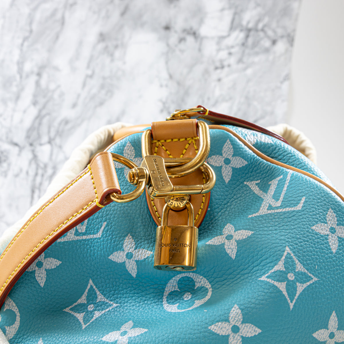 Louis Vuitton Speedy P9 40 mit Schulterriemen M11564 Turquoise
