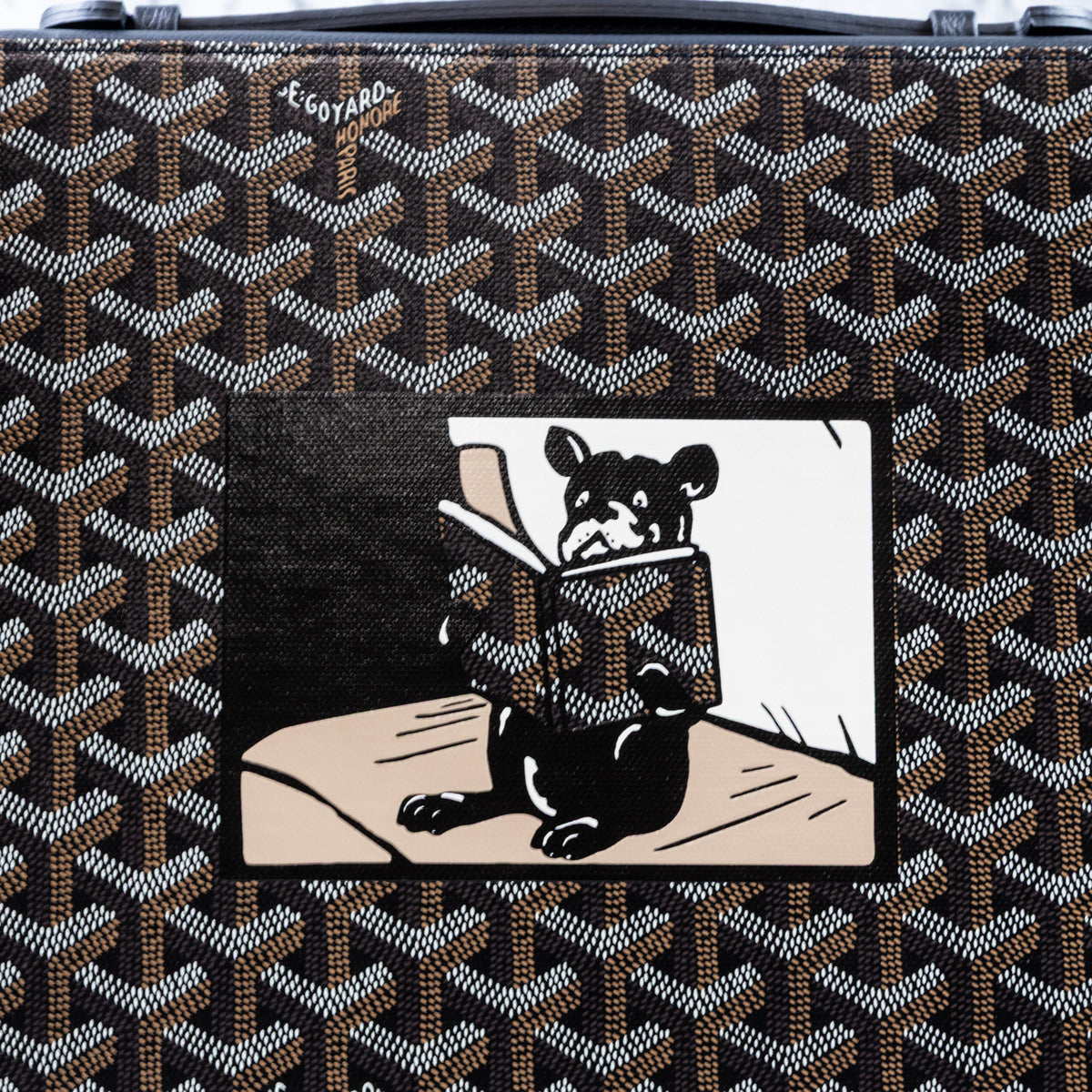 Goyard Compagnon Universel A4 Black – Hand Painted French Bulldog- Exclusive
