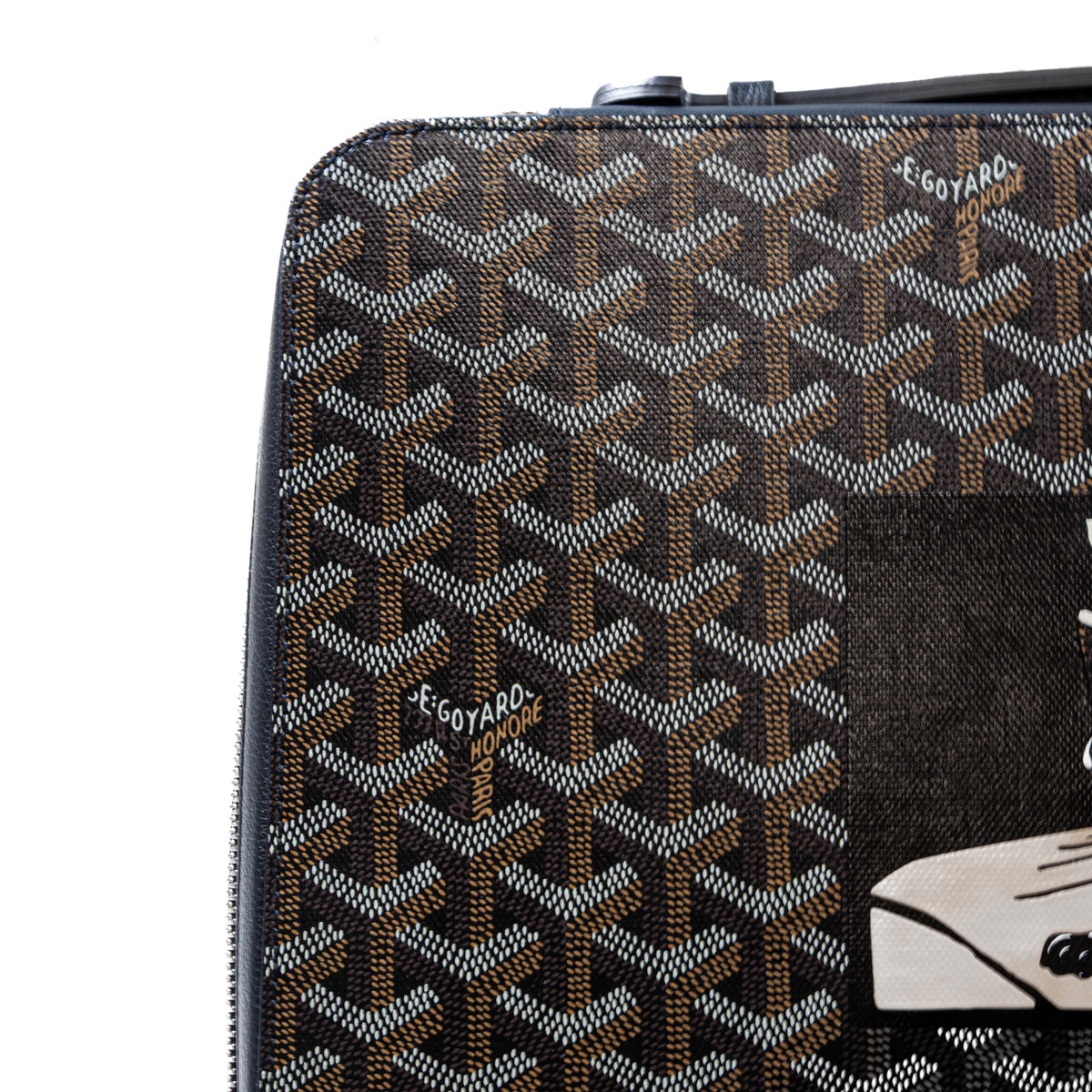 Goyard Compagnon Universel A4 Black – Hand Painted French Bulldog- Exclusive