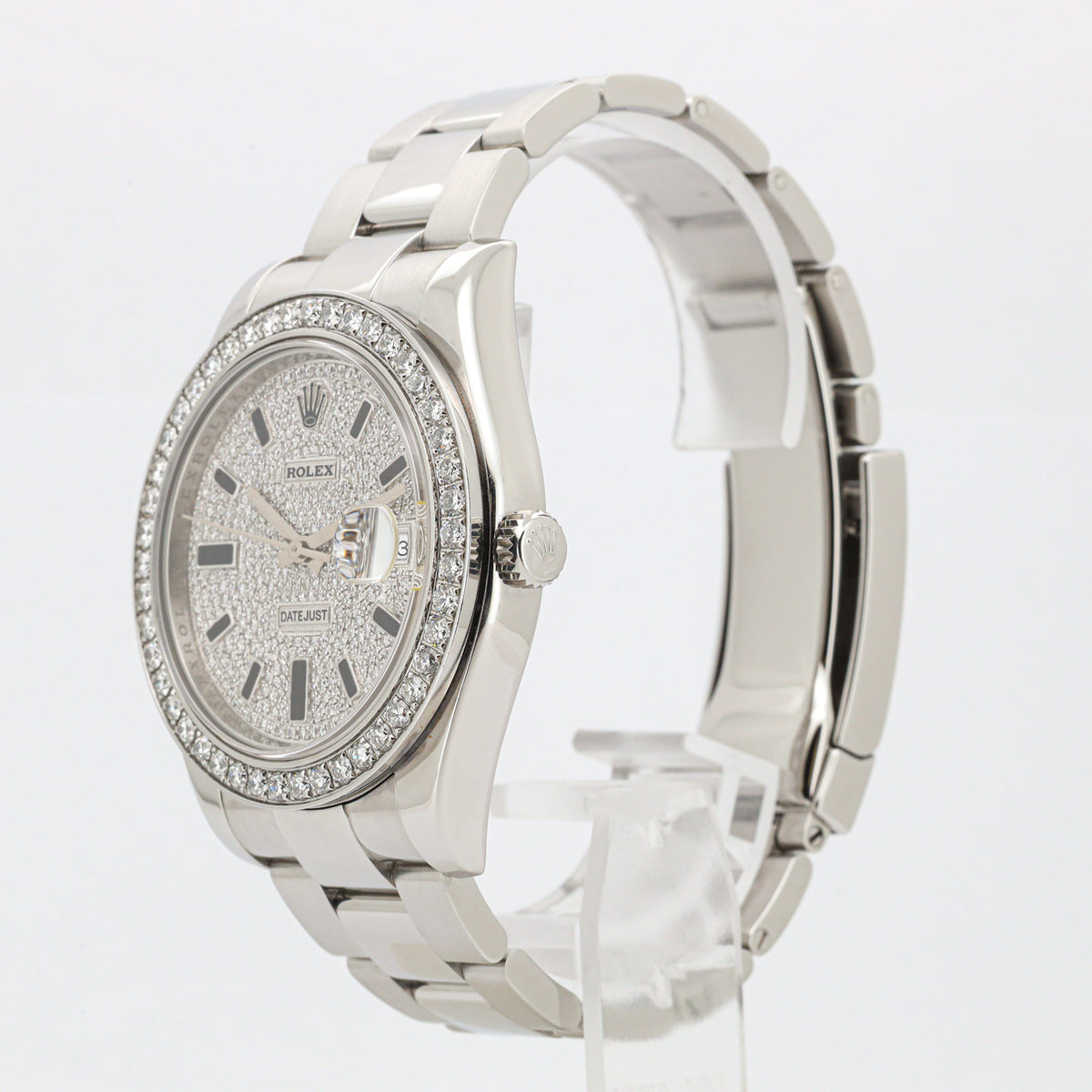 Rolex Datejust II 41 116300 Diamond Dial Iced Out  Oyster
