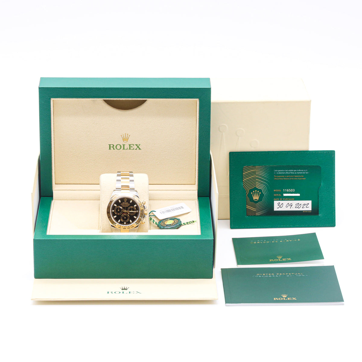 Rolex Daytona 116503 Black Dial Stahl-Gold 2022 Full Set