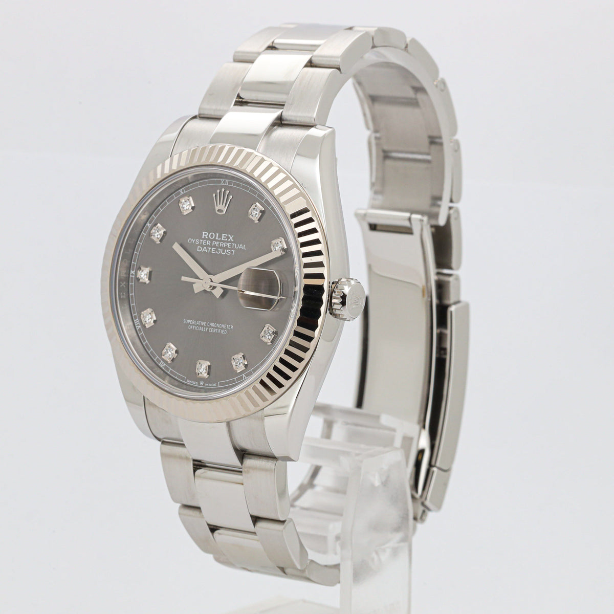 Rolex Datejust 41 126334 Rhodium Diamond Dial Qyster