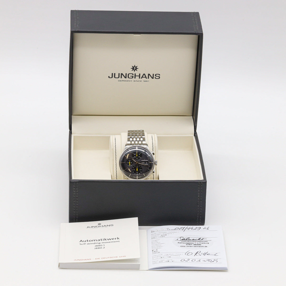 Junghans Meister Chronoscope 40mm 027/4429.46 Edelstahl NEU!!
