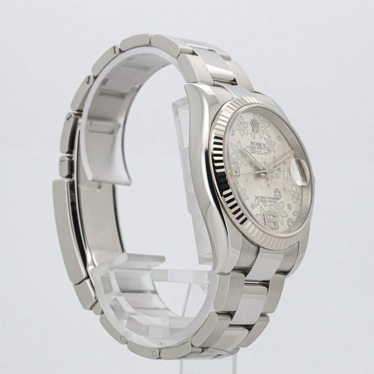 Rolex Datejust 36 116234 Flower Dial Oyster Weißgold Edelstahl