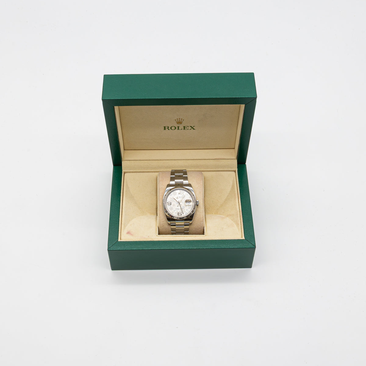 Rolex Datejust 36 116234 Flower Dial Oyster Weißgold Edelstahl