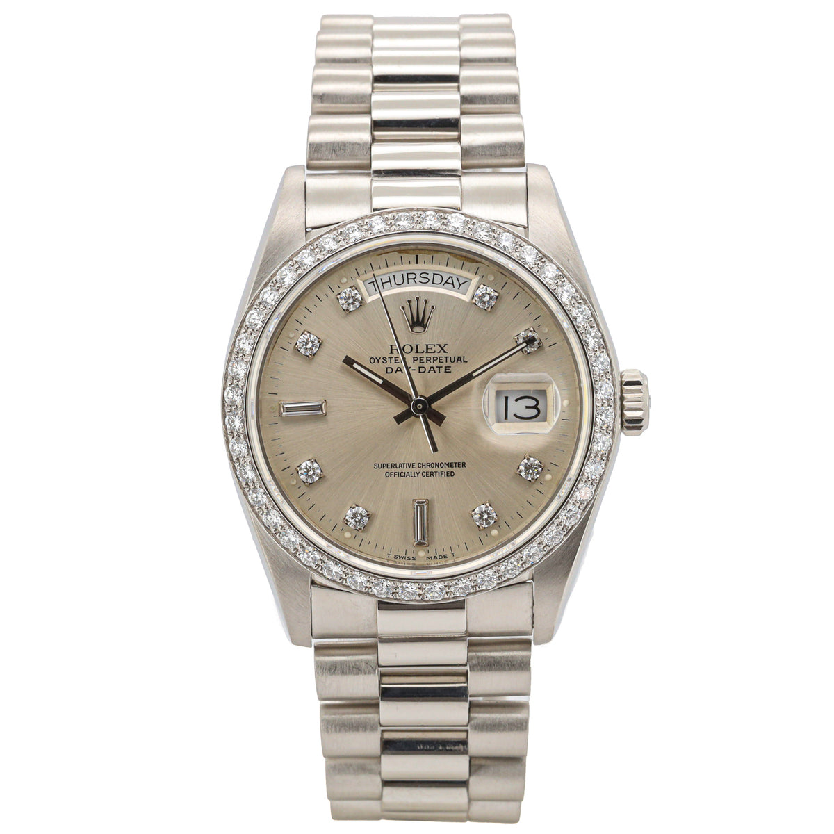 Rolex Day Date Platinum 18046 36 Fatory Diamond