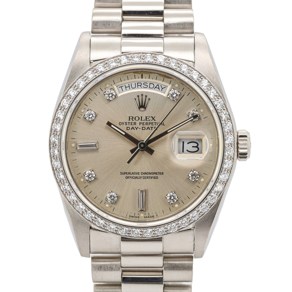 Rolex Day Date Platinum 18046 36 Fatory Diamond