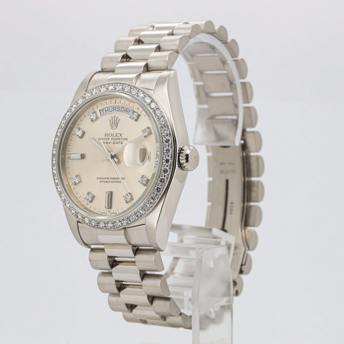 Rolex Day Date Platinum 18046 36 Fatory Diamond
