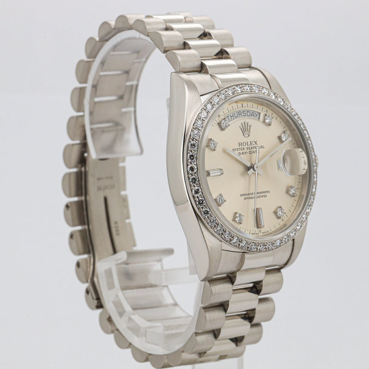 Rolex Day Date Platinum 18046 36 Fatory Diamond