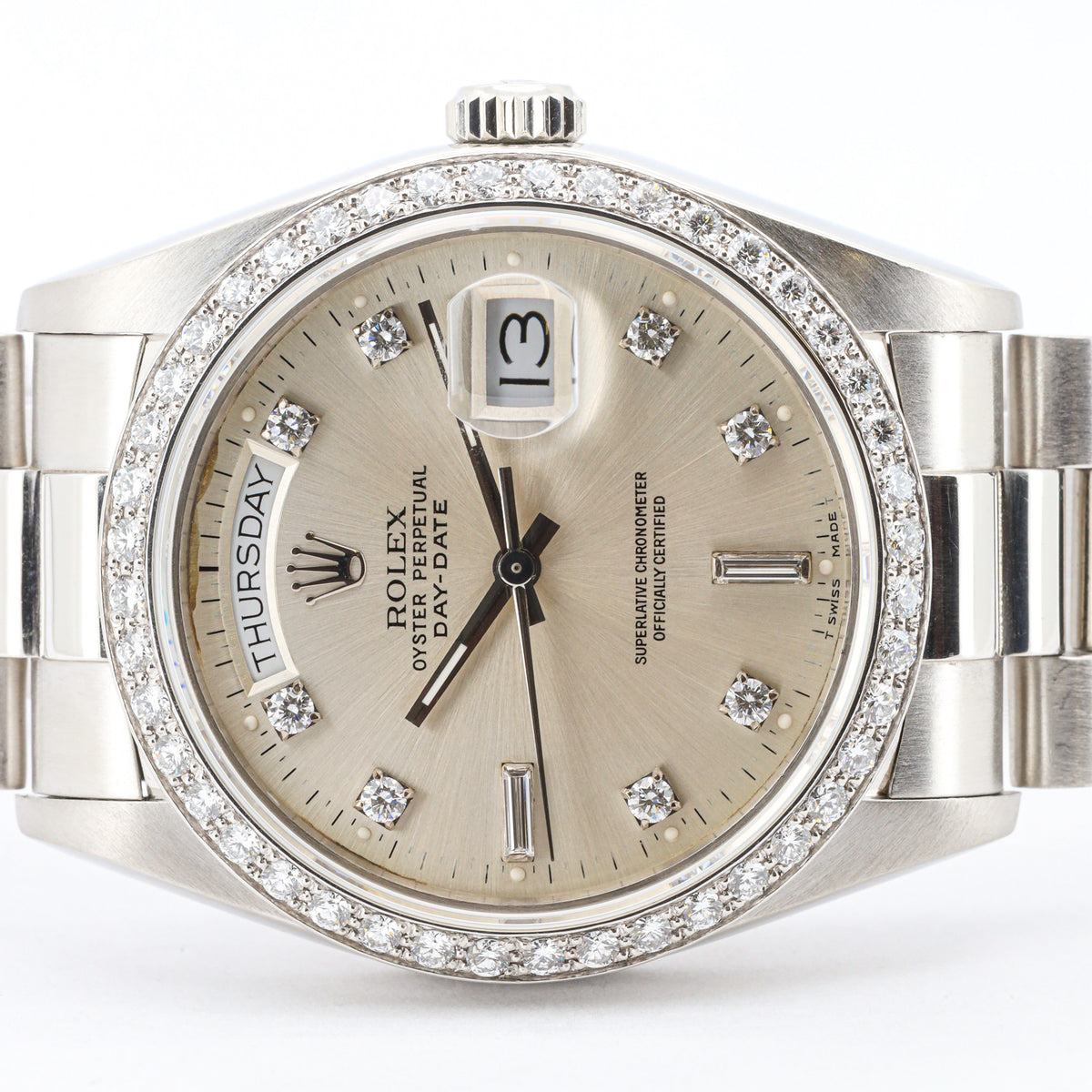 Rolex Day Date Platinum 18046 36 Fatory Diamond