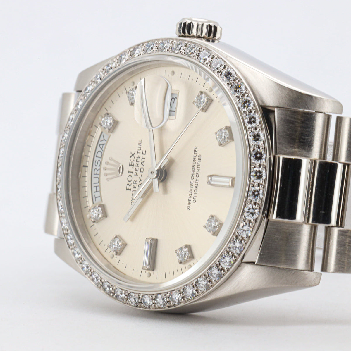 Rolex Day Date Platinum 18046 36 Fatory Diamond