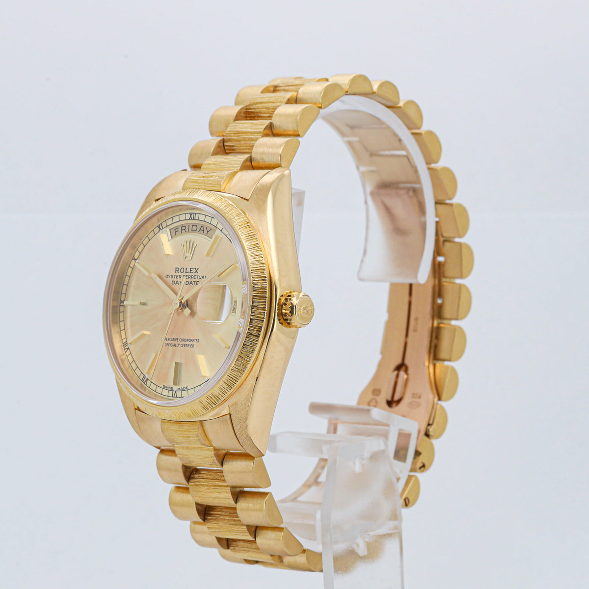 Rolex Day-Date 36 Borke 18078 Gelbgold Papiere 1982