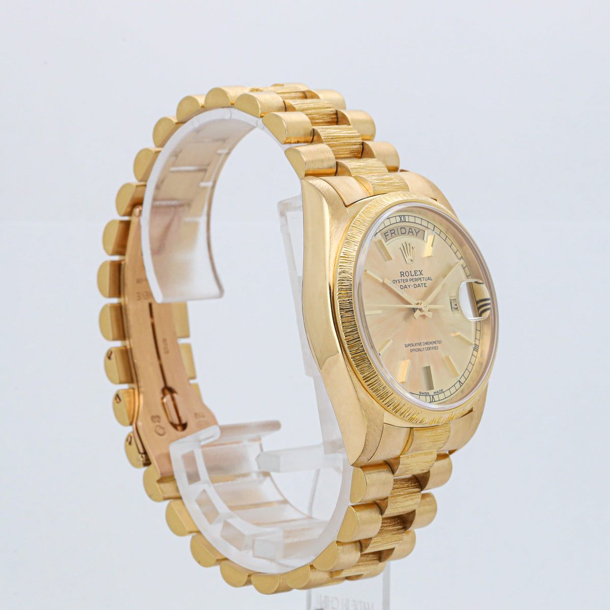 Rolex Day-Date 36 Borke 18078 Gelbgold Papiere 1982
