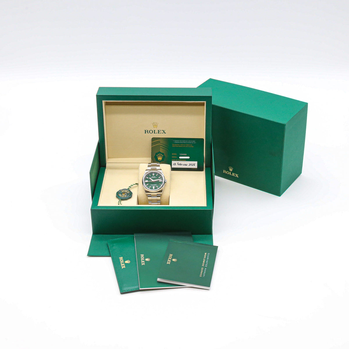 Rolex Datejust 36 126000 Green Dial Qyster Edelstahl Automatik