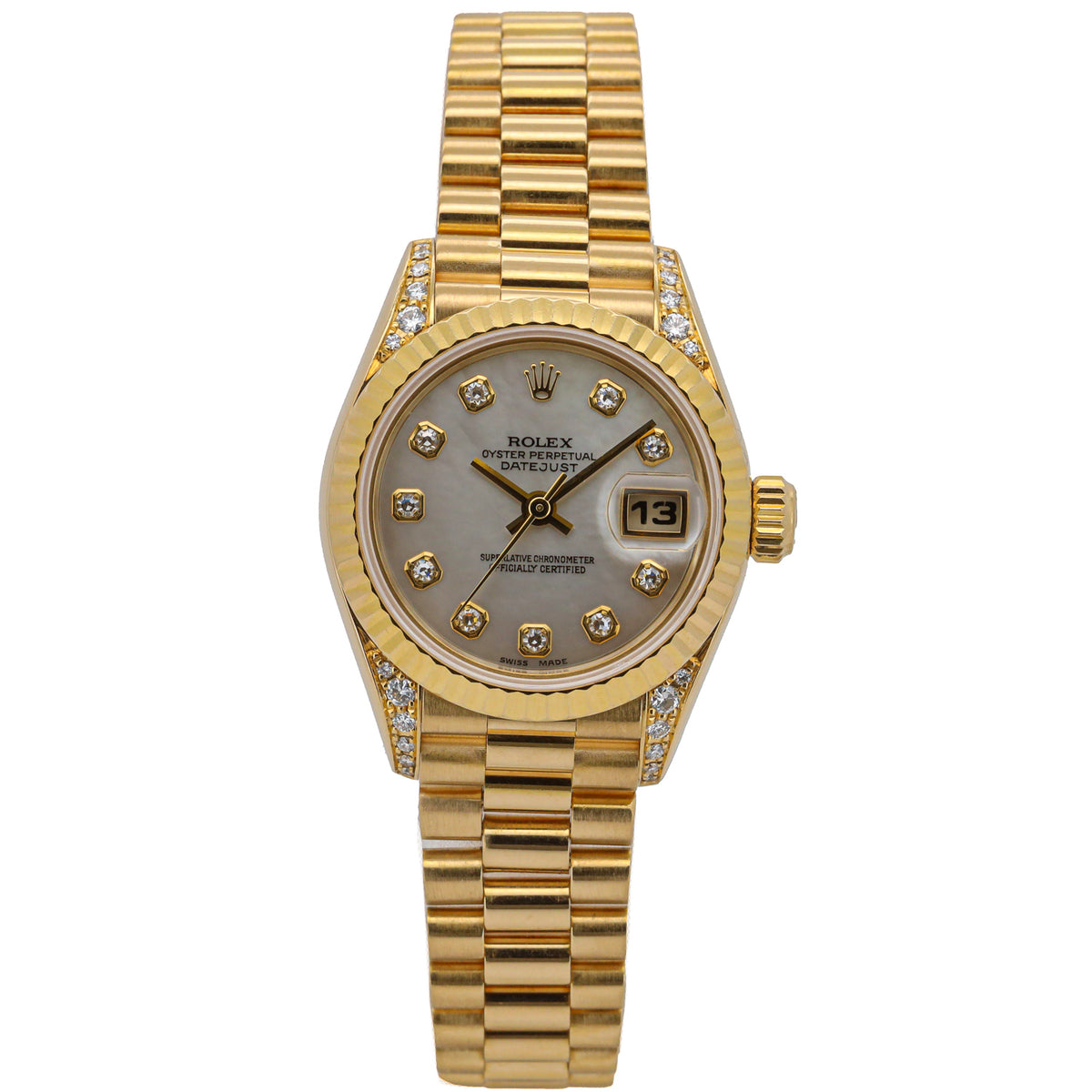 Rolex Lady Datejust 26mm 69238 18K Gold Mother of Pearl Diamond