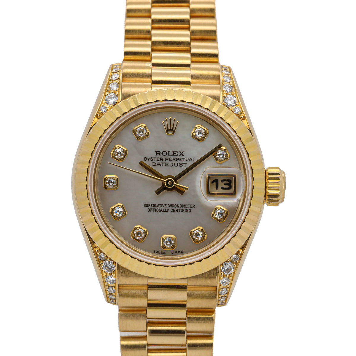 Rolex Lady Datejust 26mm 69238 18K Gold Mother of Pearl Diamond