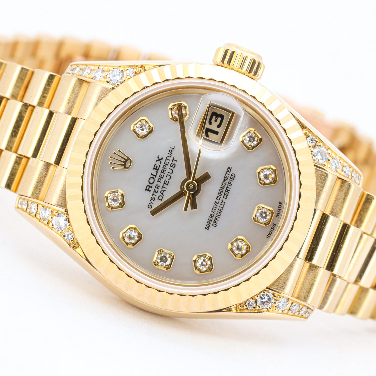 Rolex Lady Datejust 26mm 69238 18K Gold Mother of Pearl Diamond