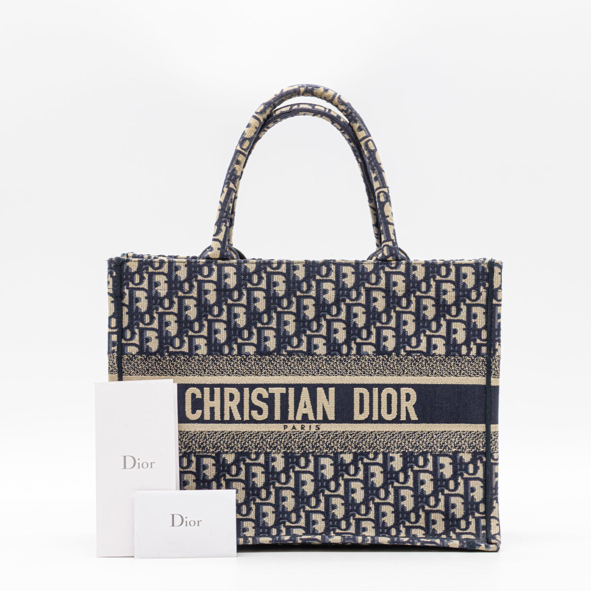 Christian Dior Book Tote Small Blue Oblique Canvas Tasche