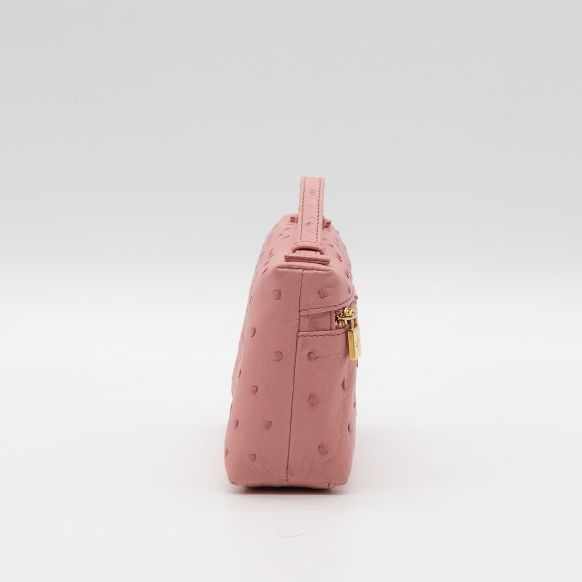 Loro Piana Extra Pocket L19 Pink Straußenleder Ostrich Tasche Neu
