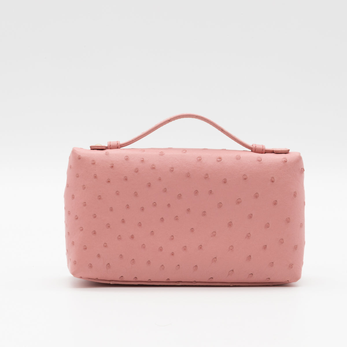 Loro Piana Extra Pocket L19 Pink Straußenleder Ostrich Tasche Neu