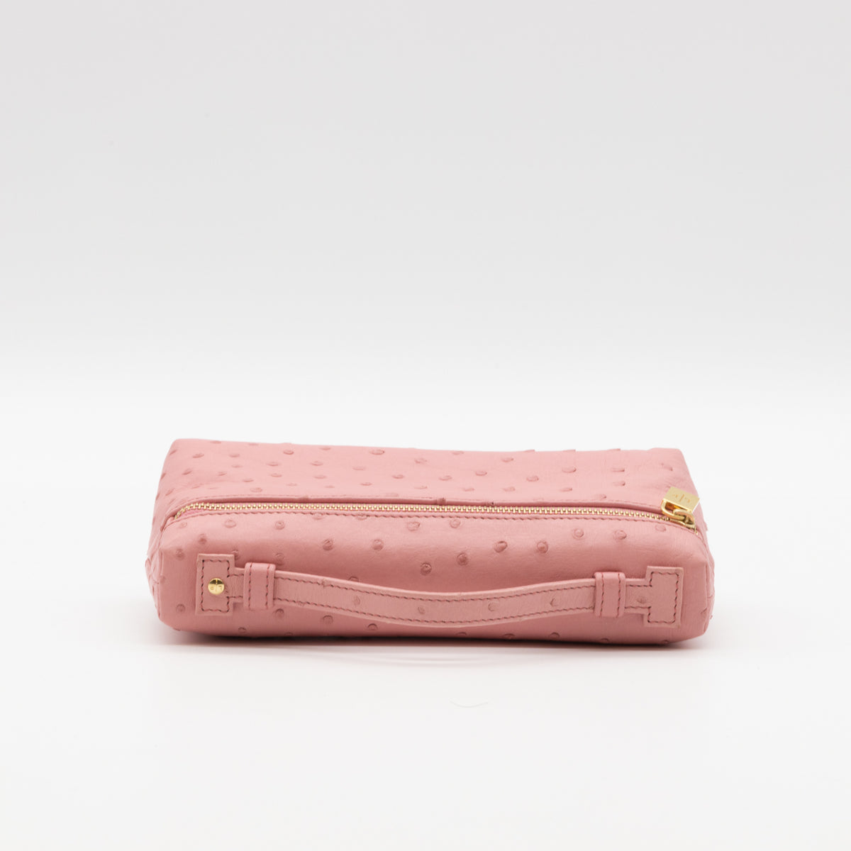 Loro Piana Extra Pocket L19 Pink Straußenleder Ostrich Tasche Neu