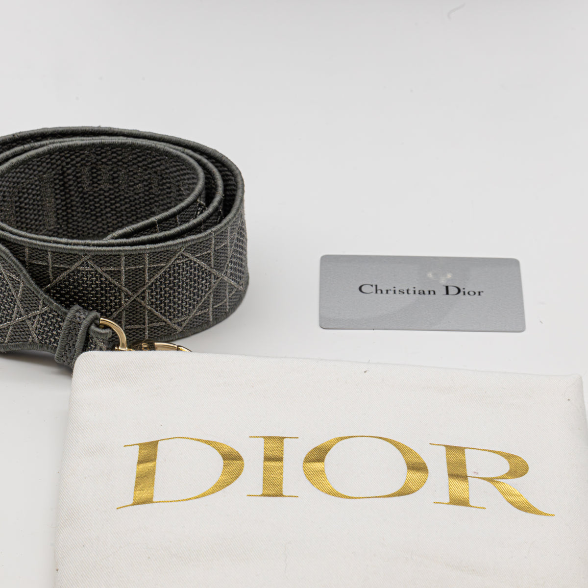 Christian Dior Lady D-Lite Medium Cannage Silber/Grau Canvas Handtasche