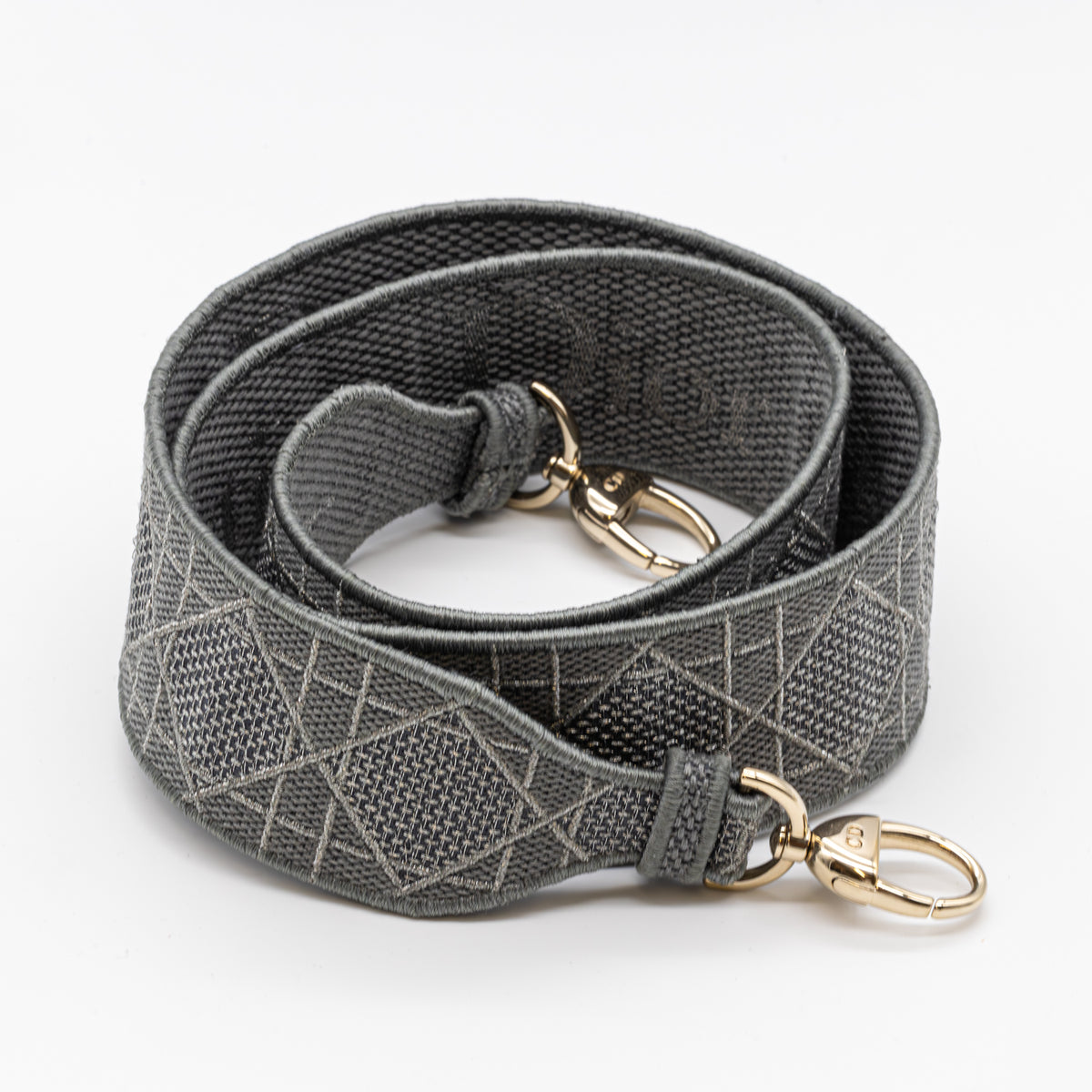 Christian Dior Lady D-Lite Medium Cannage Silber/Grau Canvas Handtasche