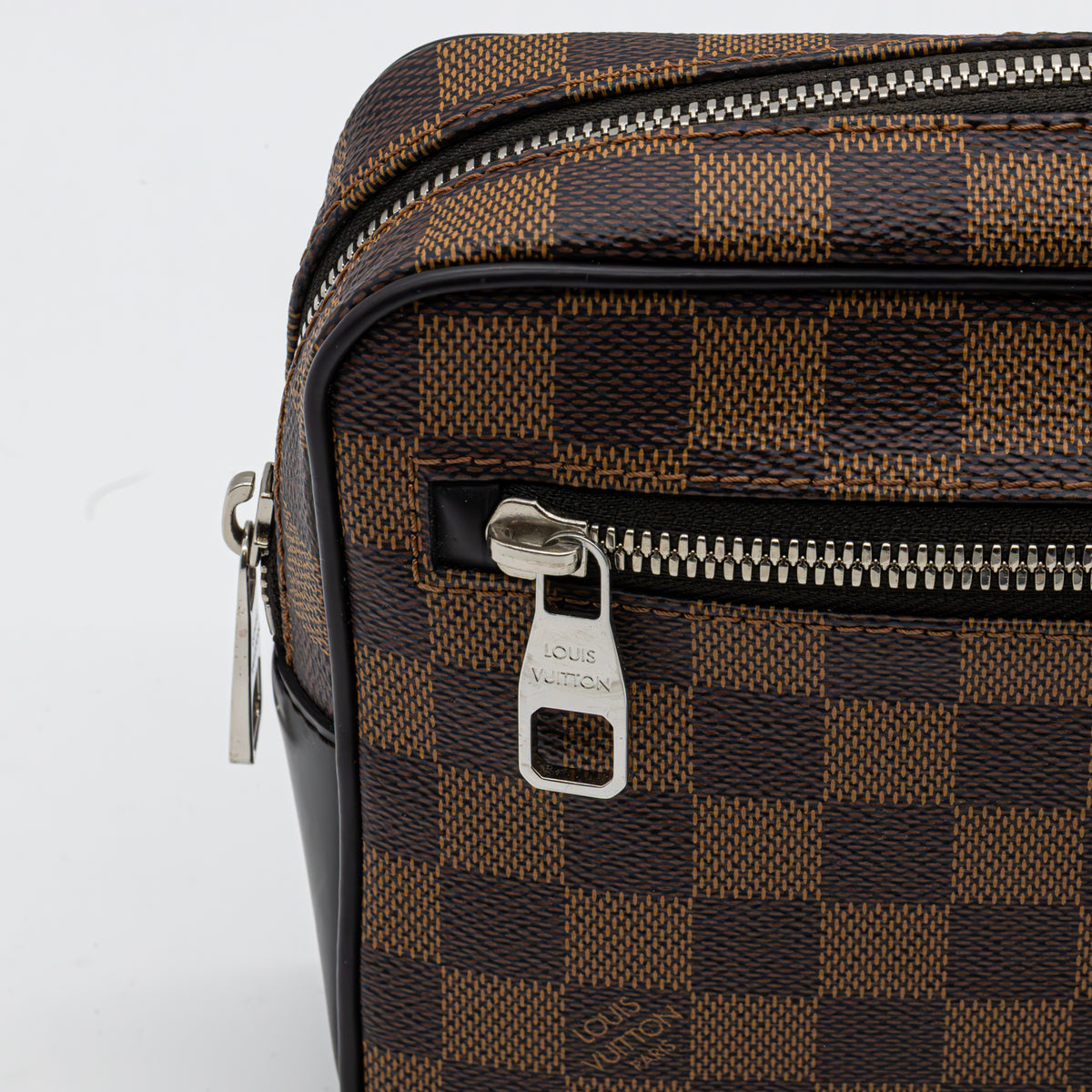 Louis Vuitton Kasai Damier Ebene Clutch Segeltuch Tasche Pochette