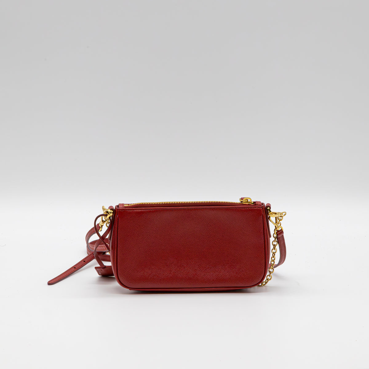 Prada Saffiano Re-Edition 2000 Schultertasche Rot Leder