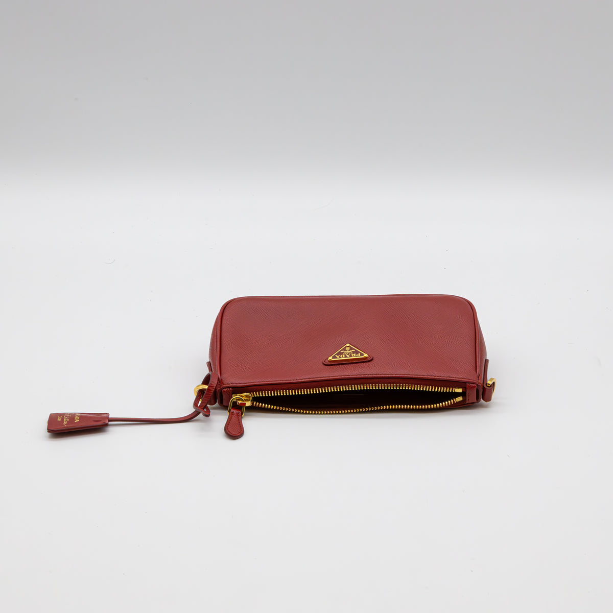 Prada Saffiano Re-Edition 2000 Schultertasche Rot Leder