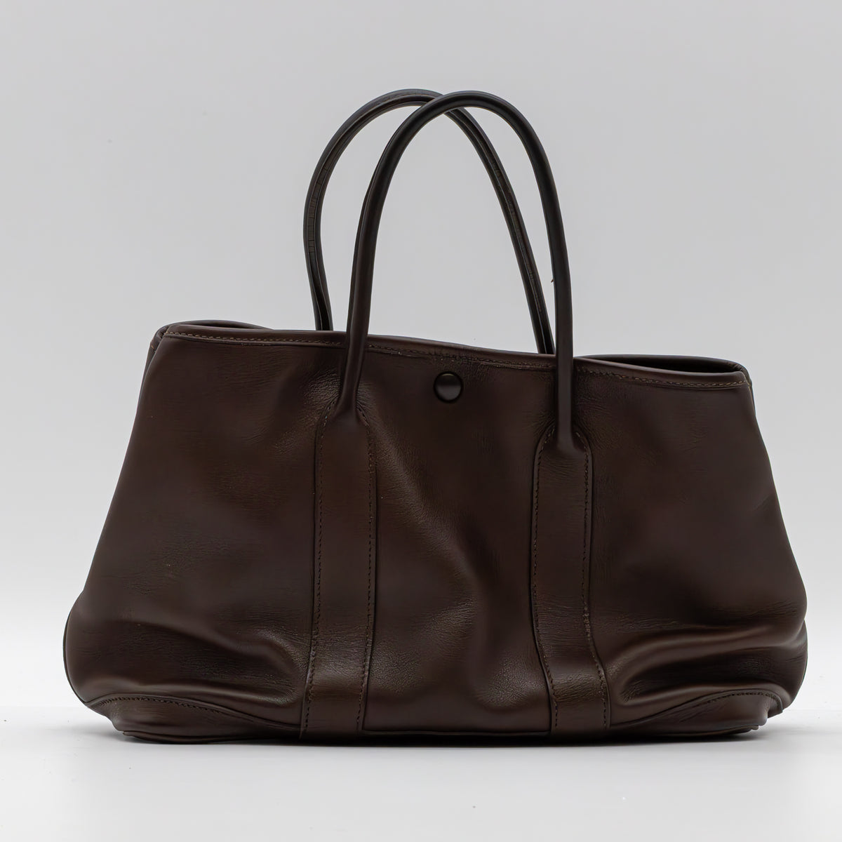 Hermès Garden Party PM Swift Leder Braun Handtasche Tote Vintage Pre Owned