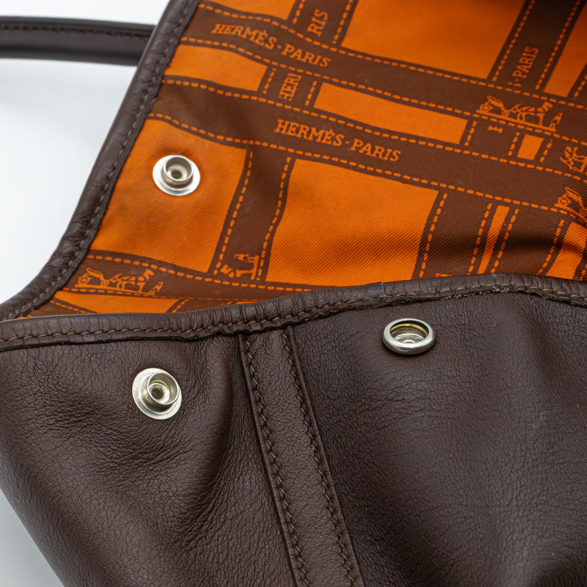 Hermès Garden Party PM Swift Leder Braun Handtasche Tote Vintage Pre Owned