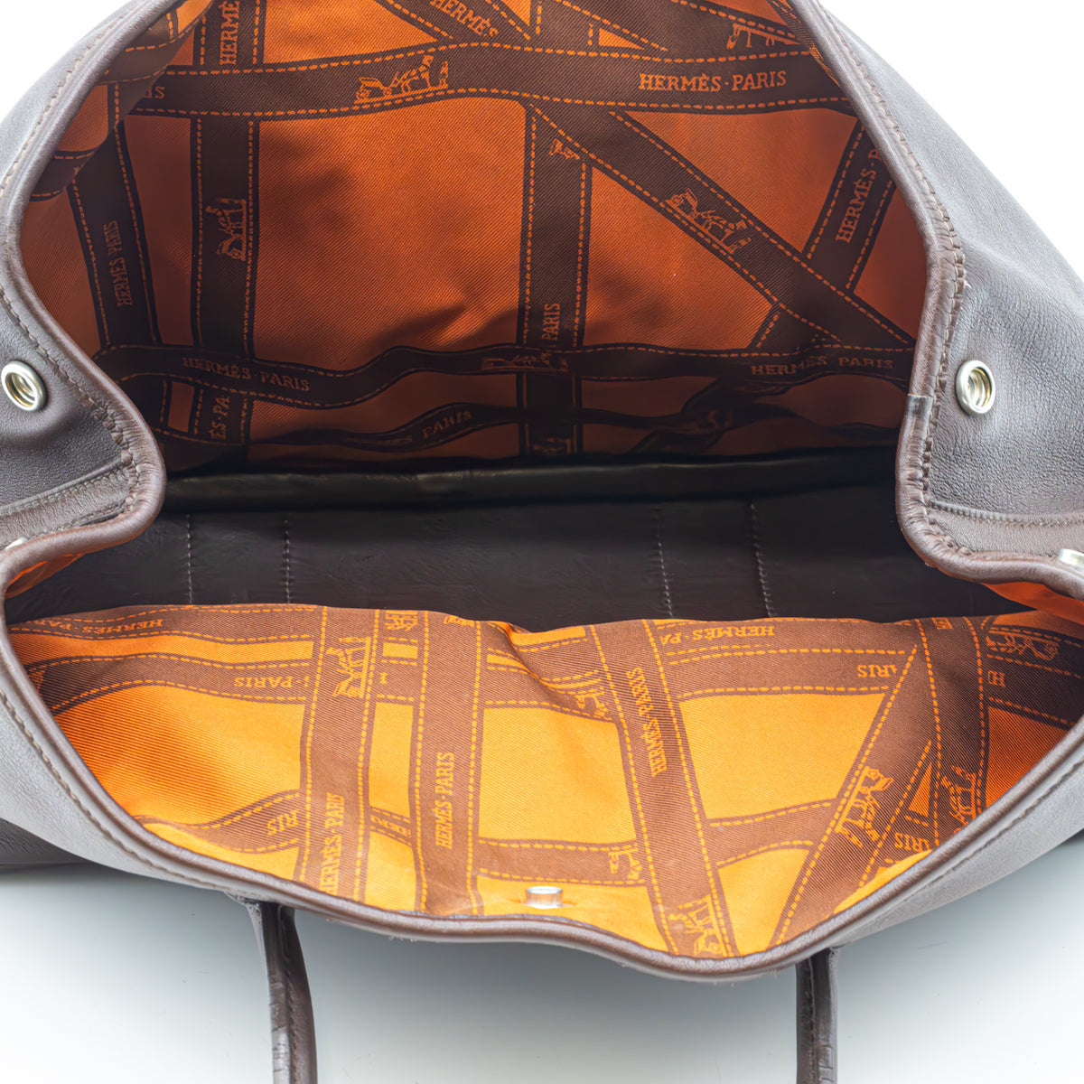 Hermès Garden Party PM Swift Leder Braun Handtasche Tote Vintage Pre Owned