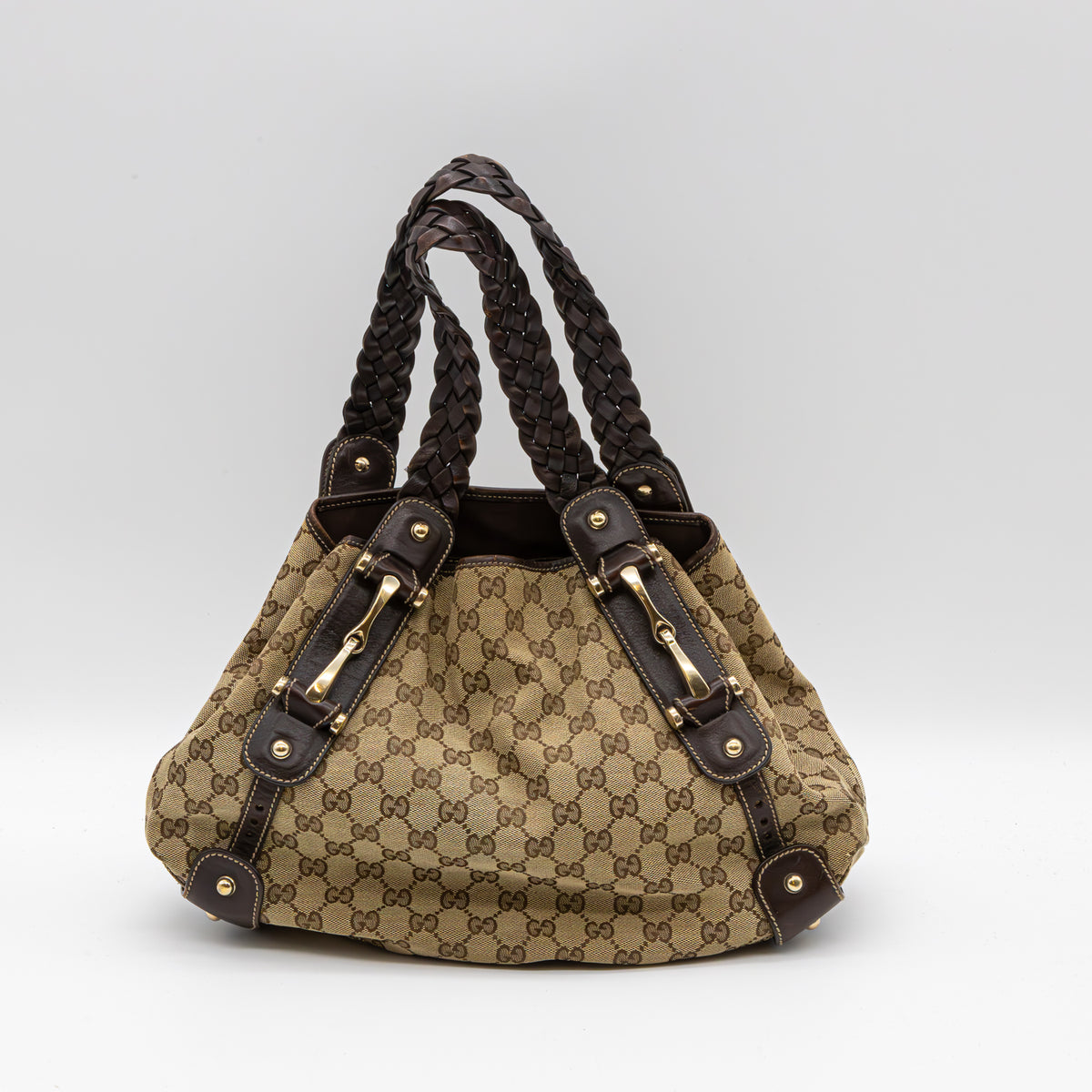 Gucci GG Canvas Pelham Hobo Bag Schultertasche Monogram Canvas Braun Vintage