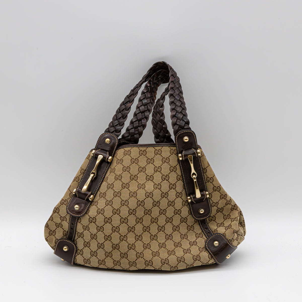 Gucci GG Canvas Pelham Hobo Bag Schultertasche Monogram Canvas Braun Vintage
