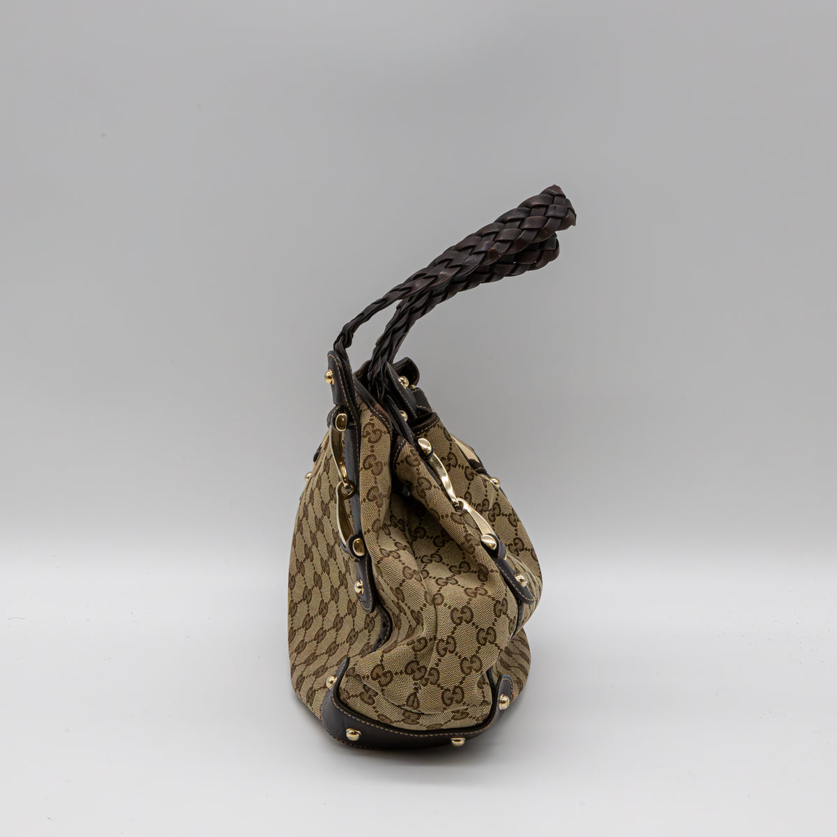 Gucci GG Canvas Pelham Hobo Bag Schultertasche Monogram Canvas Braun Vintage