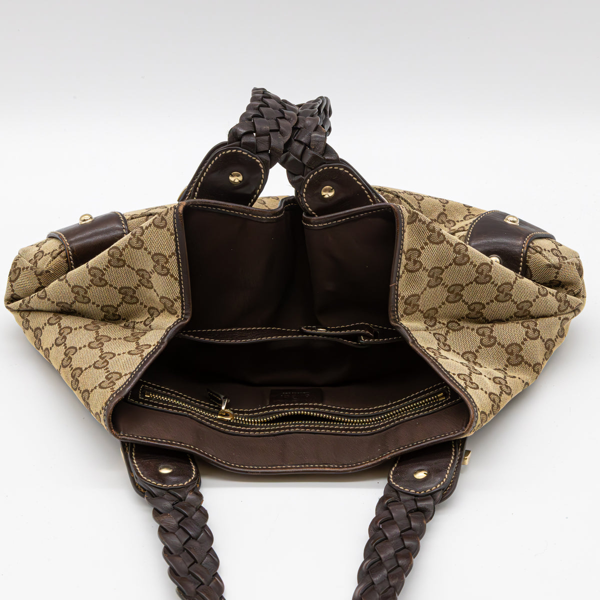 Gucci GG Canvas Pelham Hobo Bag Schultertasche Monogram Canvas Braun Vintage