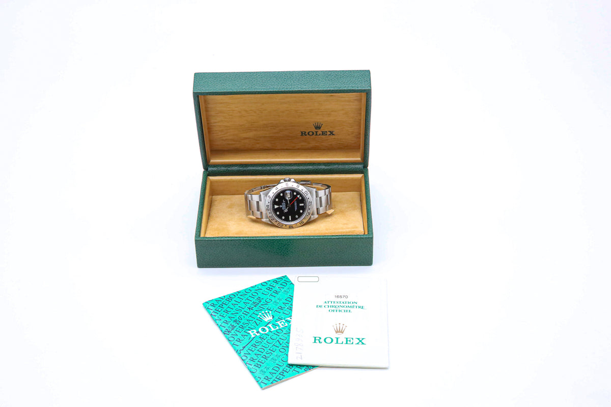 Rolex Explorer II 16570 Edelstahl Black Dial 1998