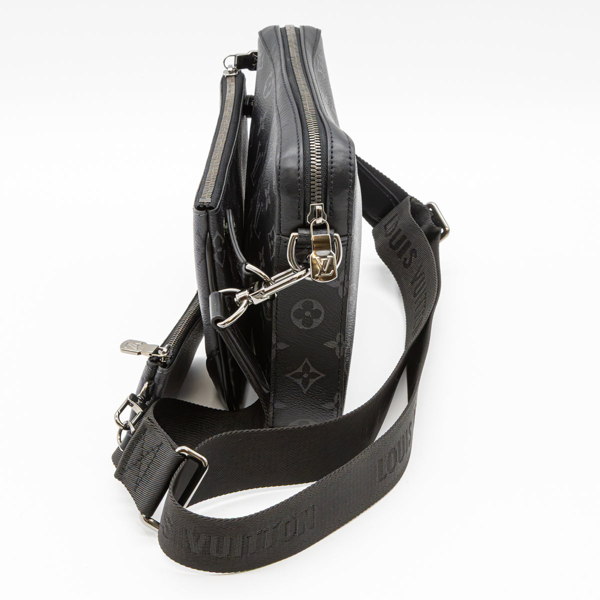 Louis Vuitton Trio Messenger Monogram Eclipse Canvas Umhängetasche Schwarz M69443
