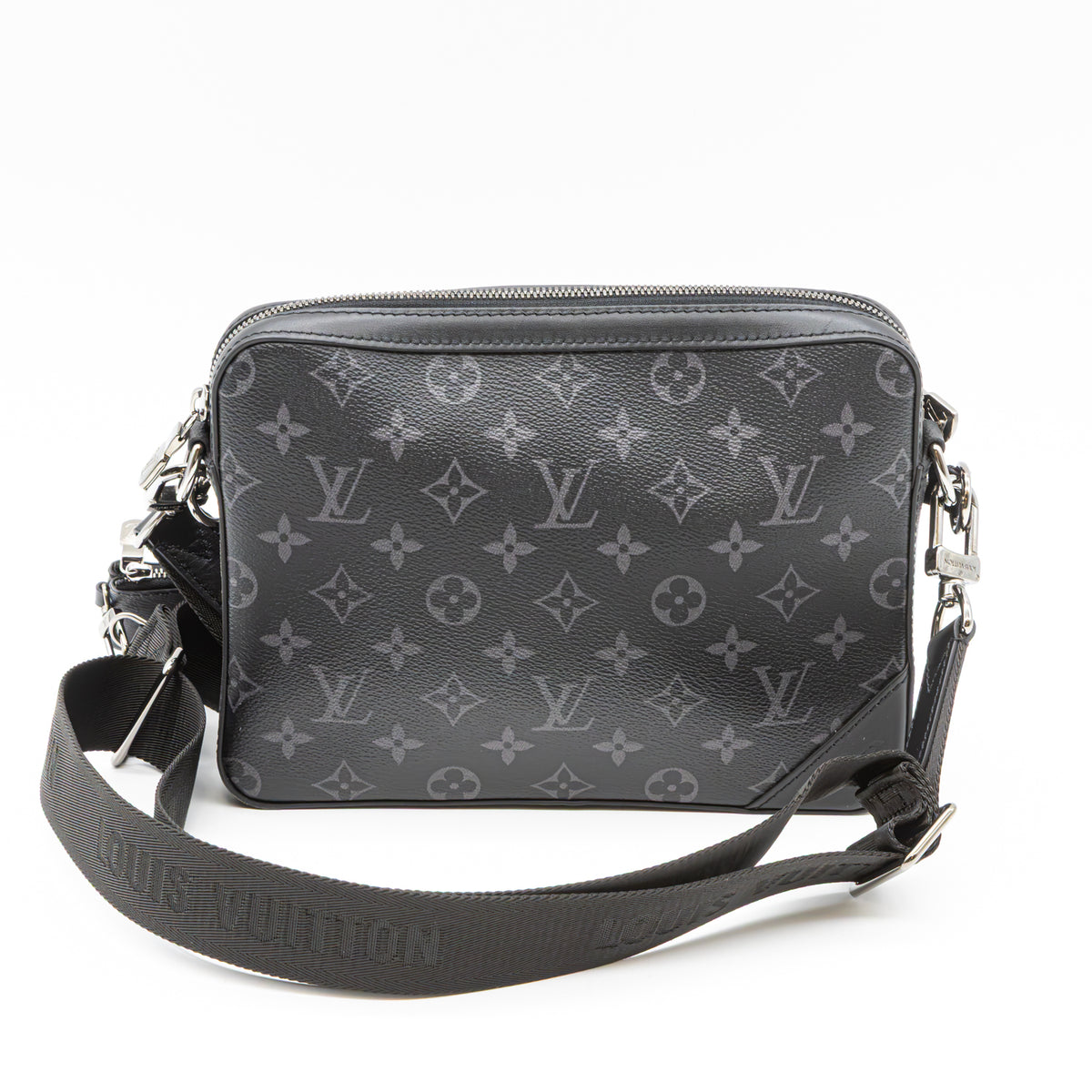 Louis Vuitton Trio Messenger Monogram Eclipse Canvas Umhängetasche Schwarz M69443