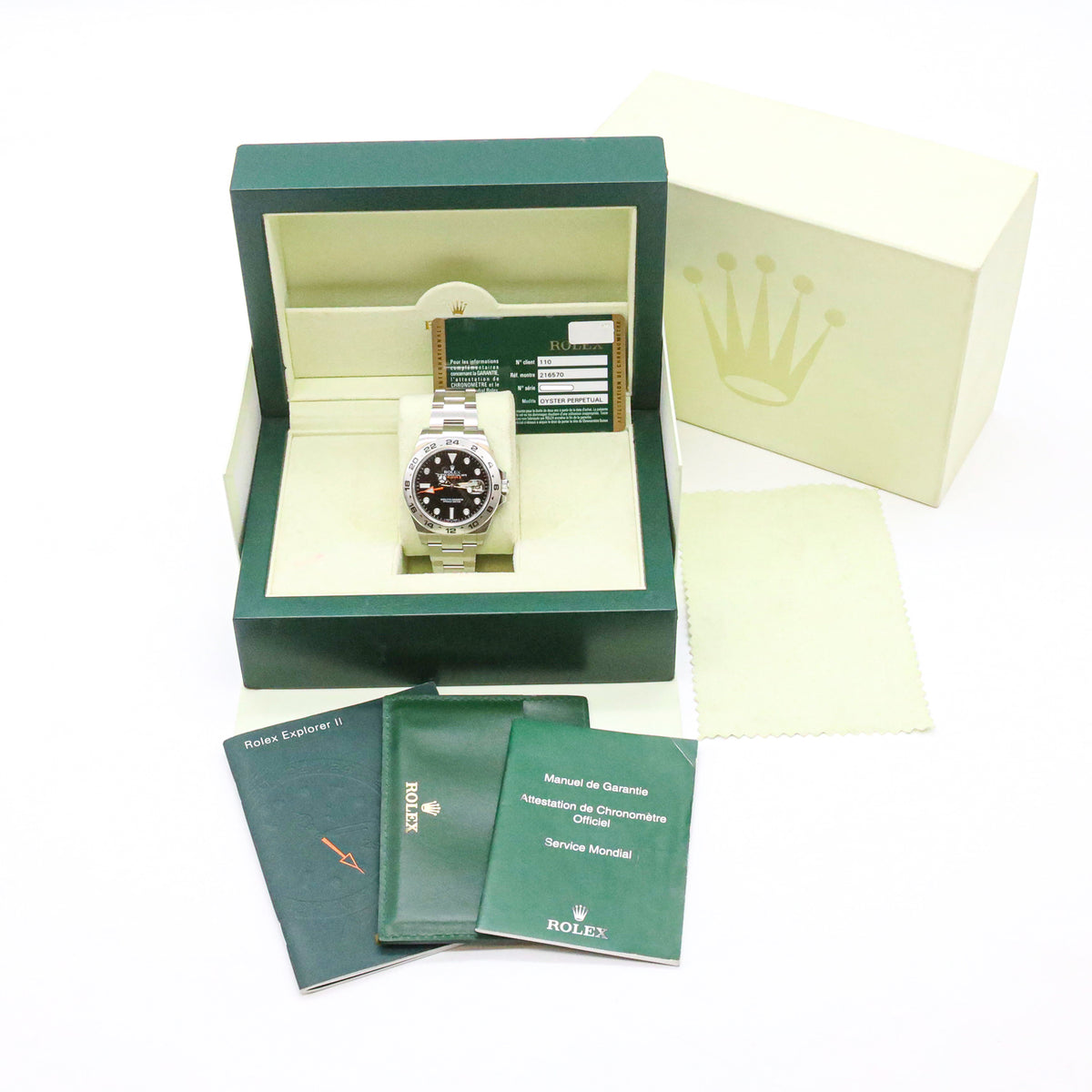 Rolex Explorer II 216570 42 Edelstahl Black Dial Full Set