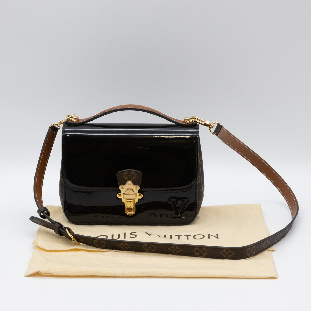 Louis Vuitton Cherrywood BB Schwarz Monogram Vernis Handtasche Crossbody Bag